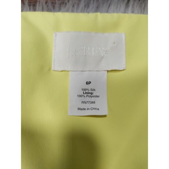 J. Crew Evie Sleeveless Silk Chiffon V-Neck Mini Butter Yellow Whimsy Size 6P - Picture 5 of 9